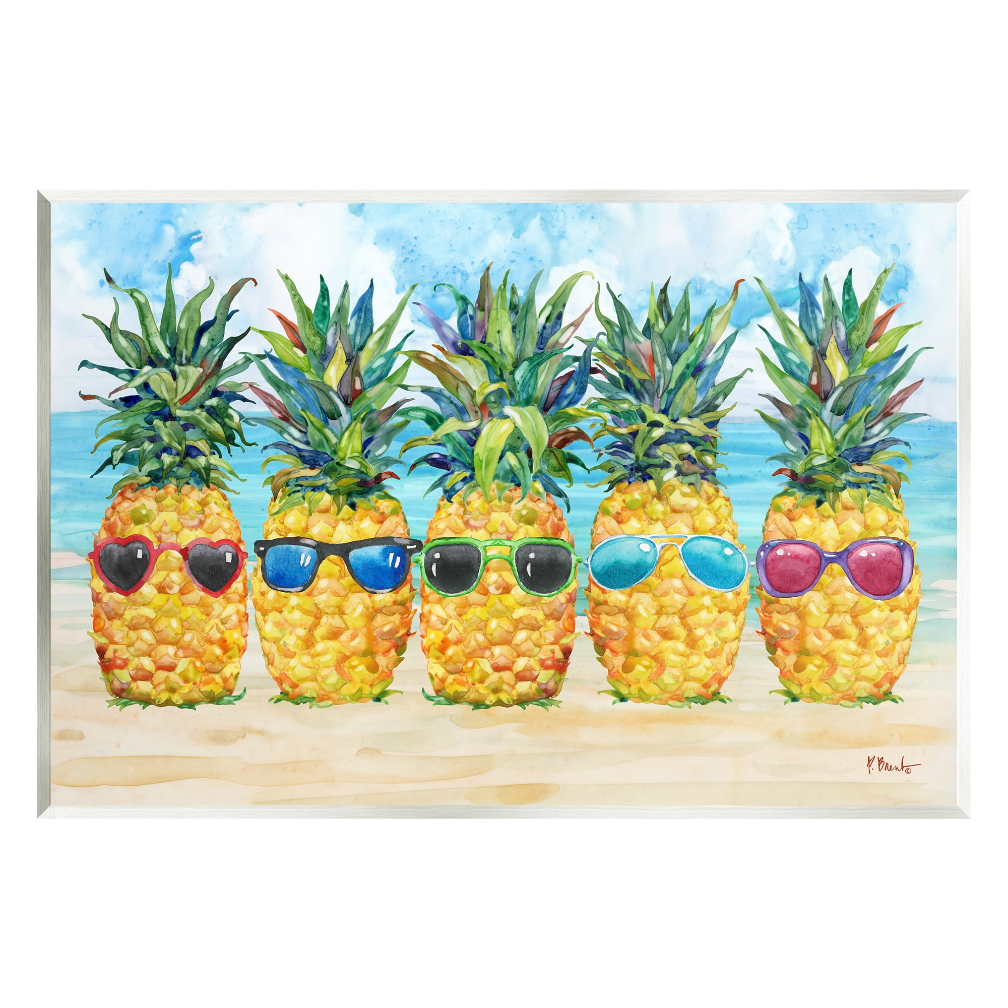 Stupell Industries Pineapples & Sunglasses Food & Beverage Painting Unframed Art Print Wall Art, 15 x 10