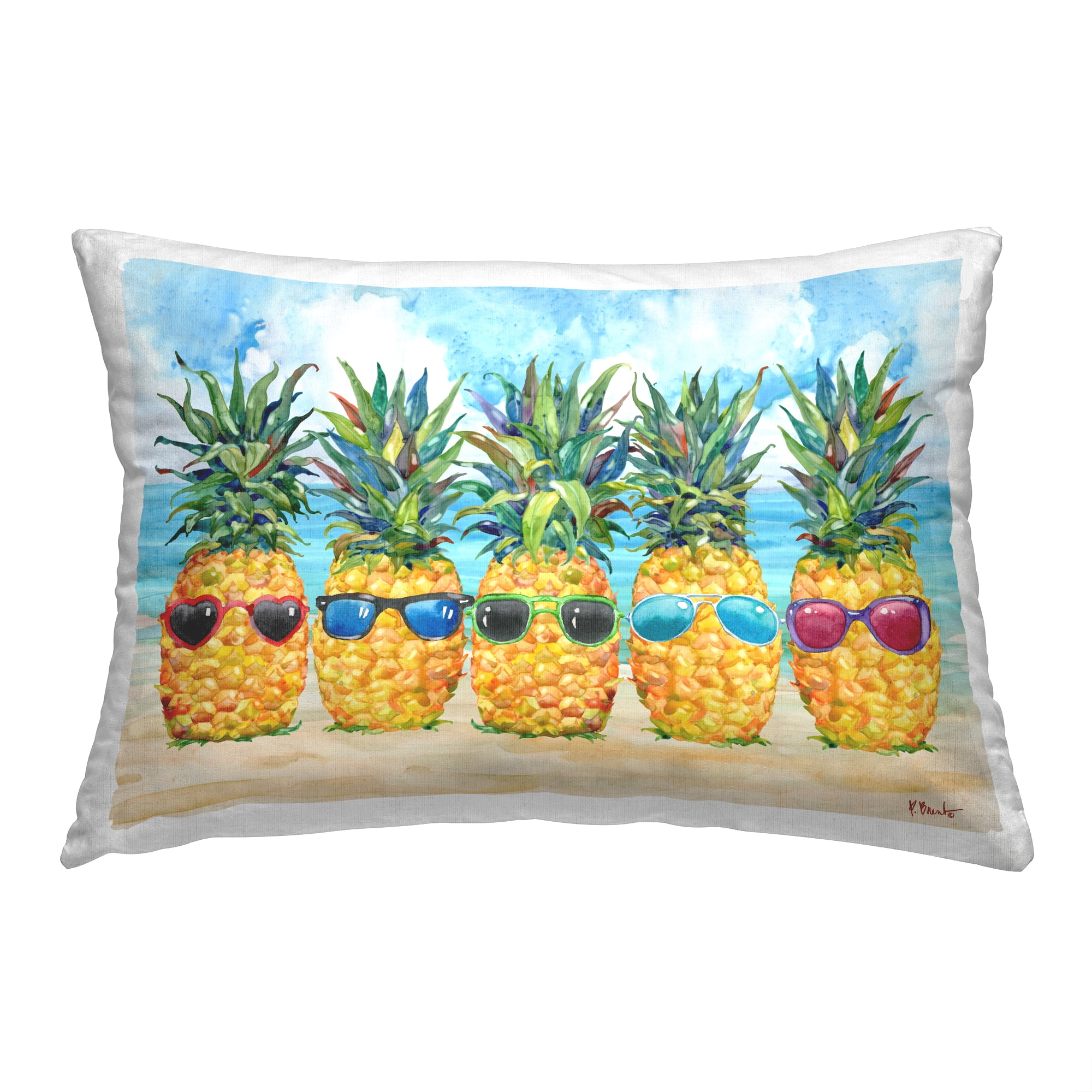 Stupell Industries Pineapples with Sunglasses Decorative Printed Throw Pillow, 14 x 20