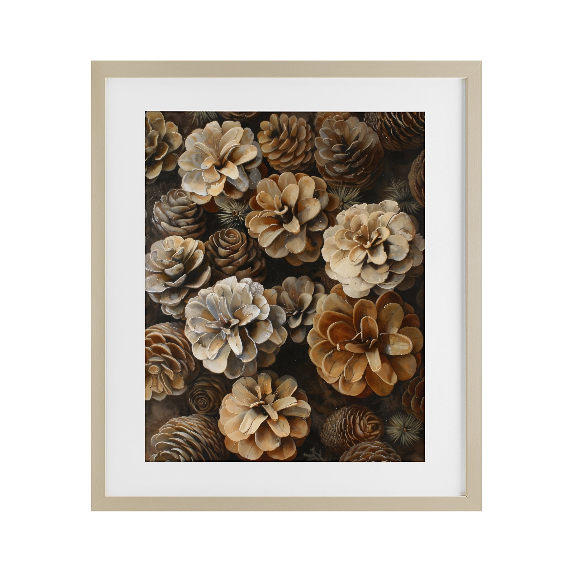 Stupell Industries Pinecone Arrangement Rustic Botanicals Birch Framed Print Under Glass, design by Creative Studio