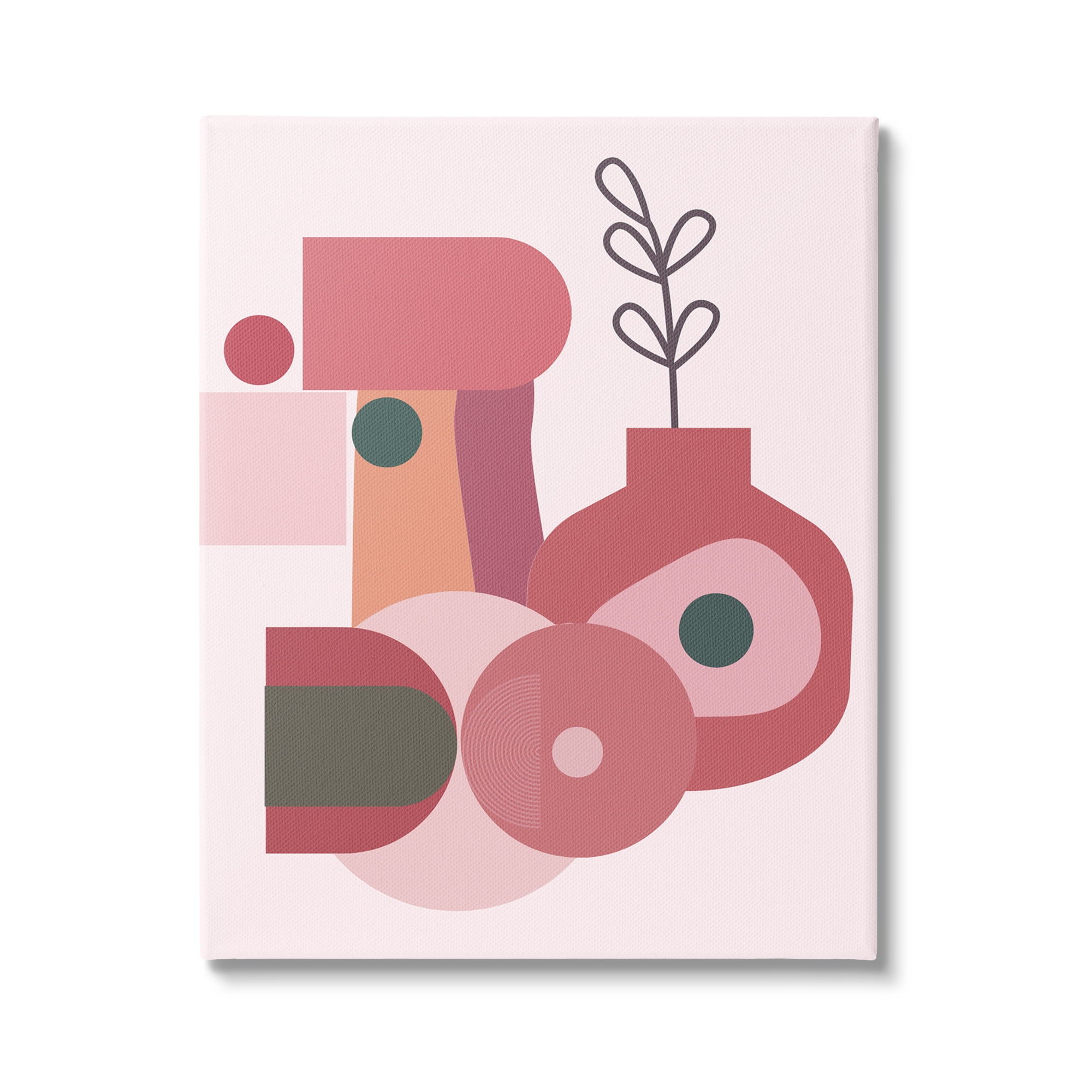 Stupell Industries Pink Abstract Flower Vase Botanical & Floral Painting Gallery Wrapped Canvas Print Wall Art, 16 x 20