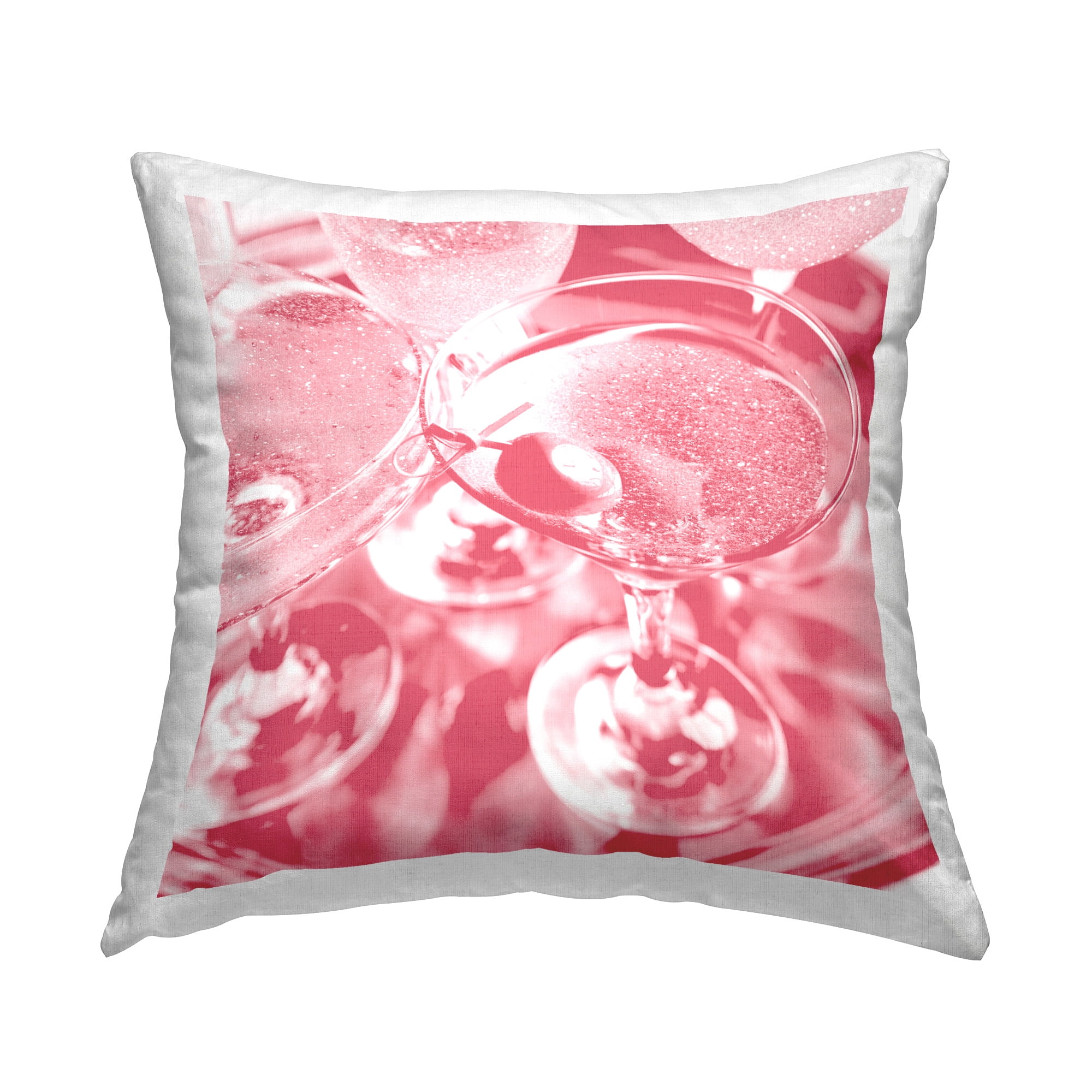 Stupell Industries Pink Abstract Martini Decorative Printed Throw Pillow Design by Lil' Rue