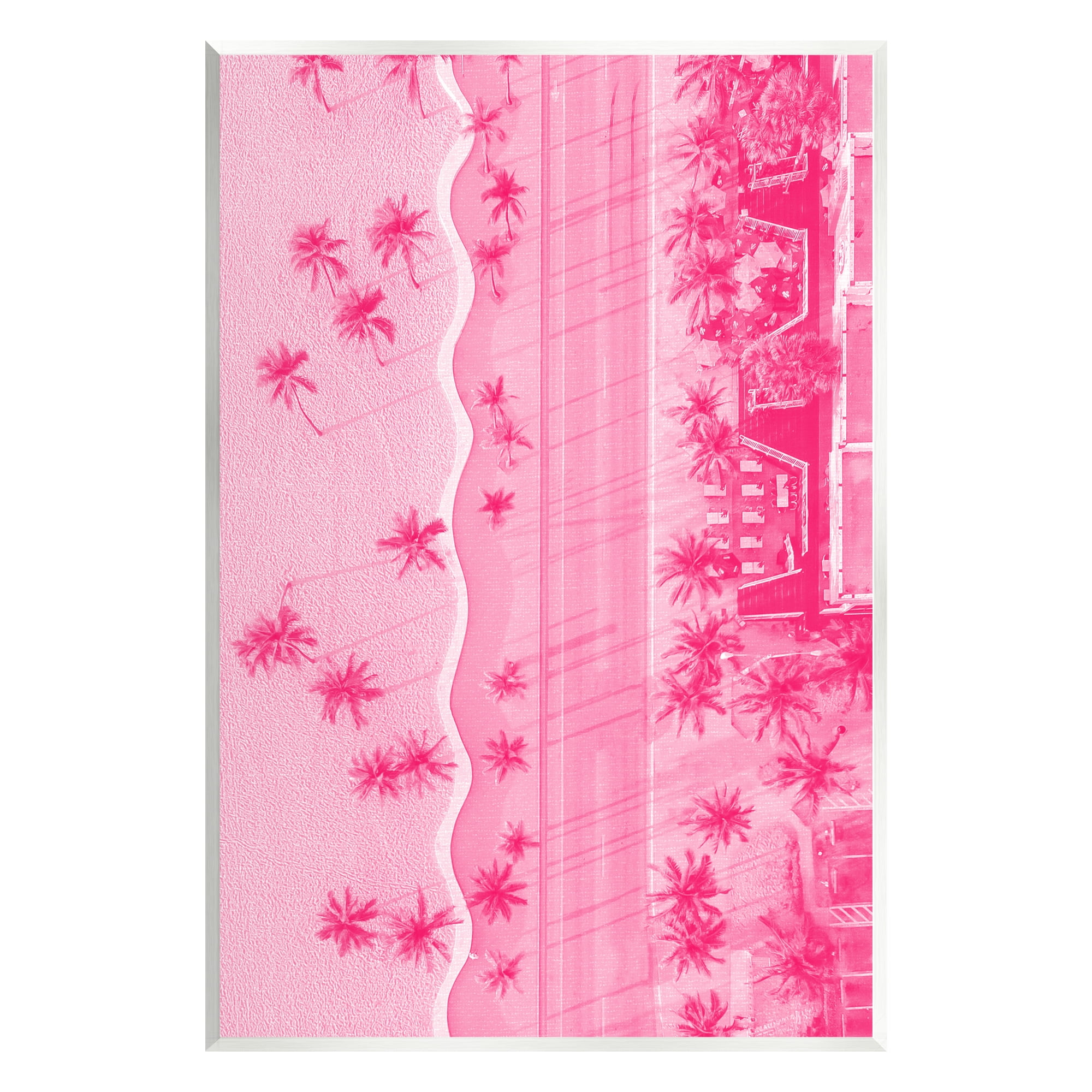 Stupell Industries Pink Aerial Tropical Landscape Landscape Painting Unframed Art Print Wall Art, 13 x 19