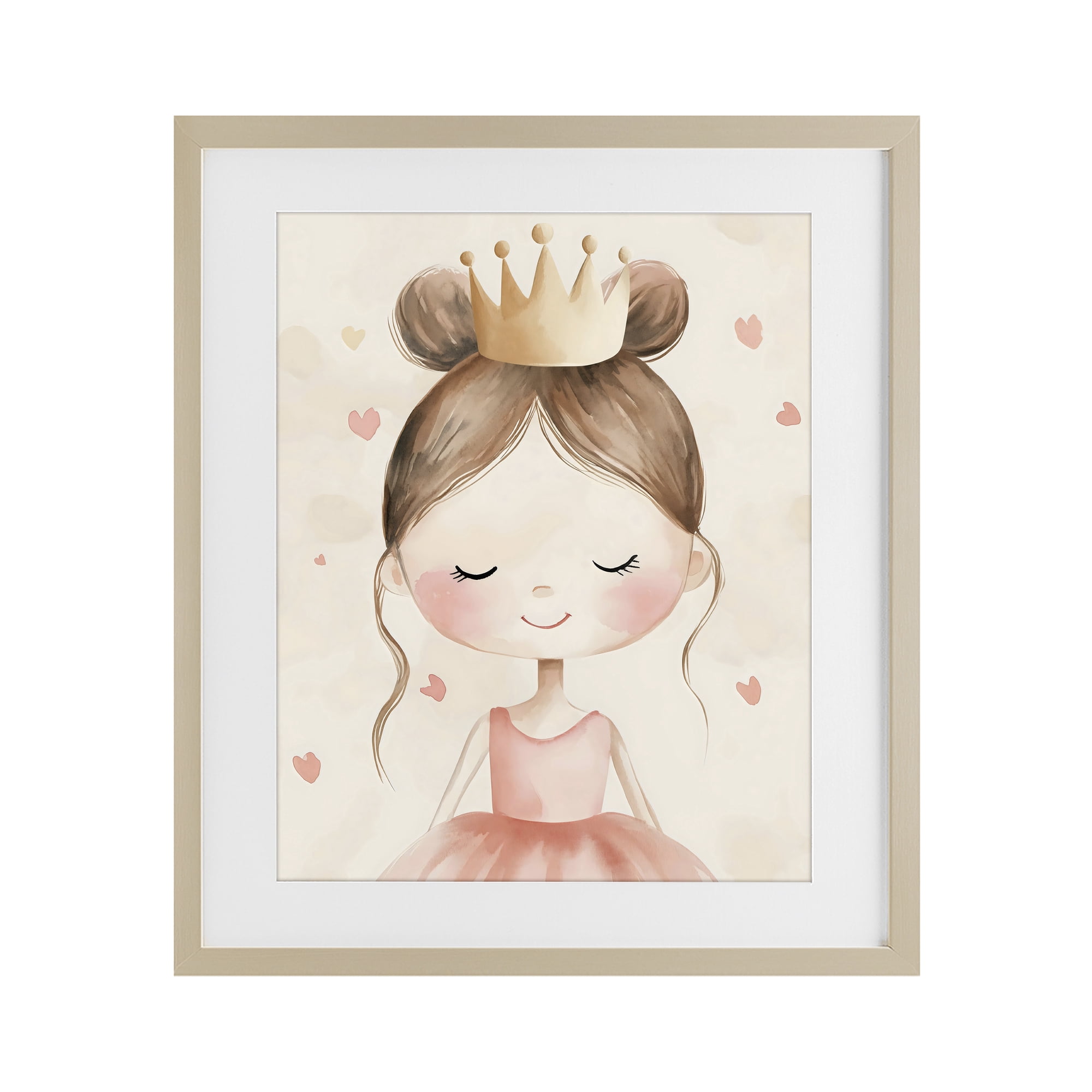 Stupell Industries Pink Ballerina in Crown Birch Framed Print Under Glass, design by Creative Studio