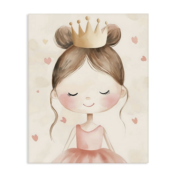 Stupell Industries Cottage Pink Ballerina in Crown Canvas Art, 16 x 20, by Creative Studio