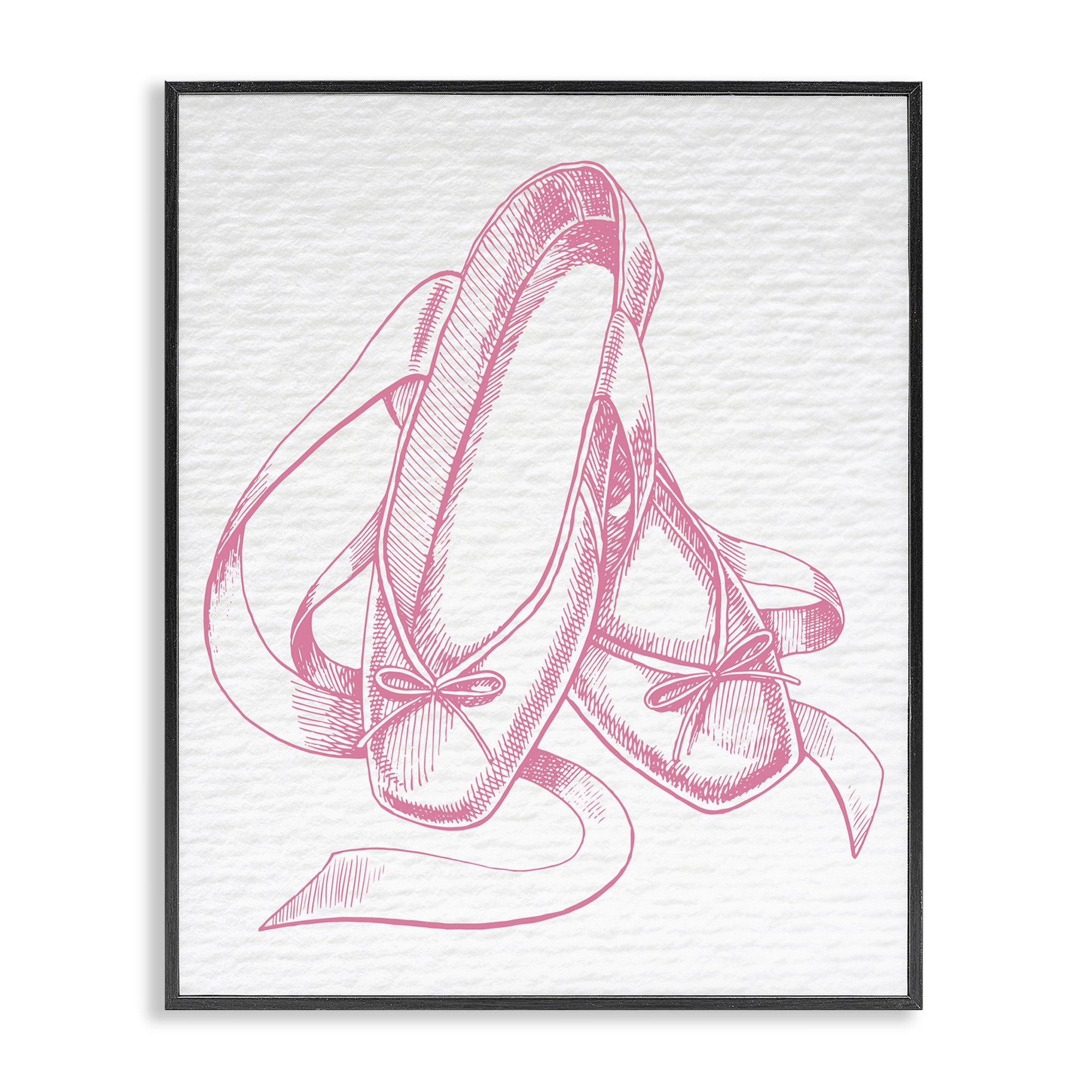 Stupell Industries Pink Ballet Slippers Sports Painting Black Framed Art Print Wall Art, 24 x 30