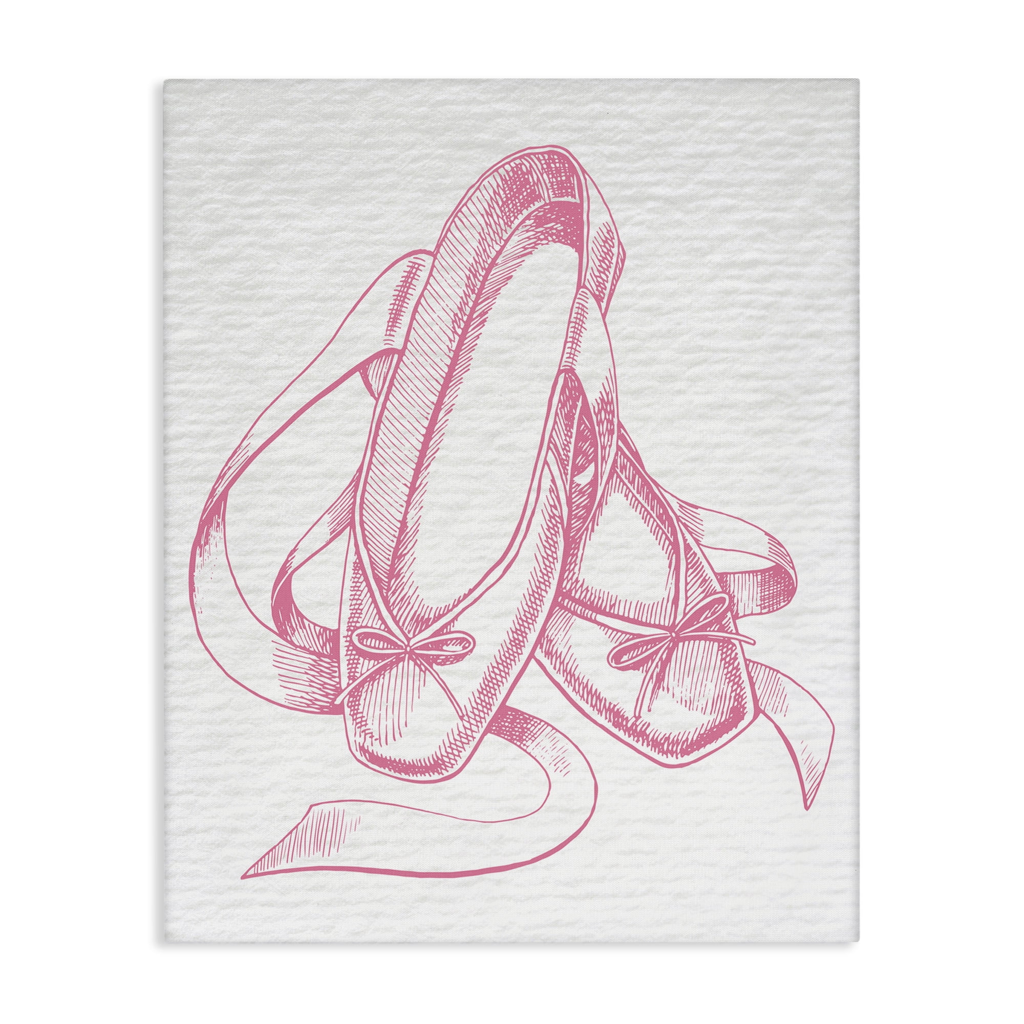 Stupell Industries Pink Ballet Slippers Sports Painting Gallery Wrapped Canvas Art Print Wall Art, 30 x 40