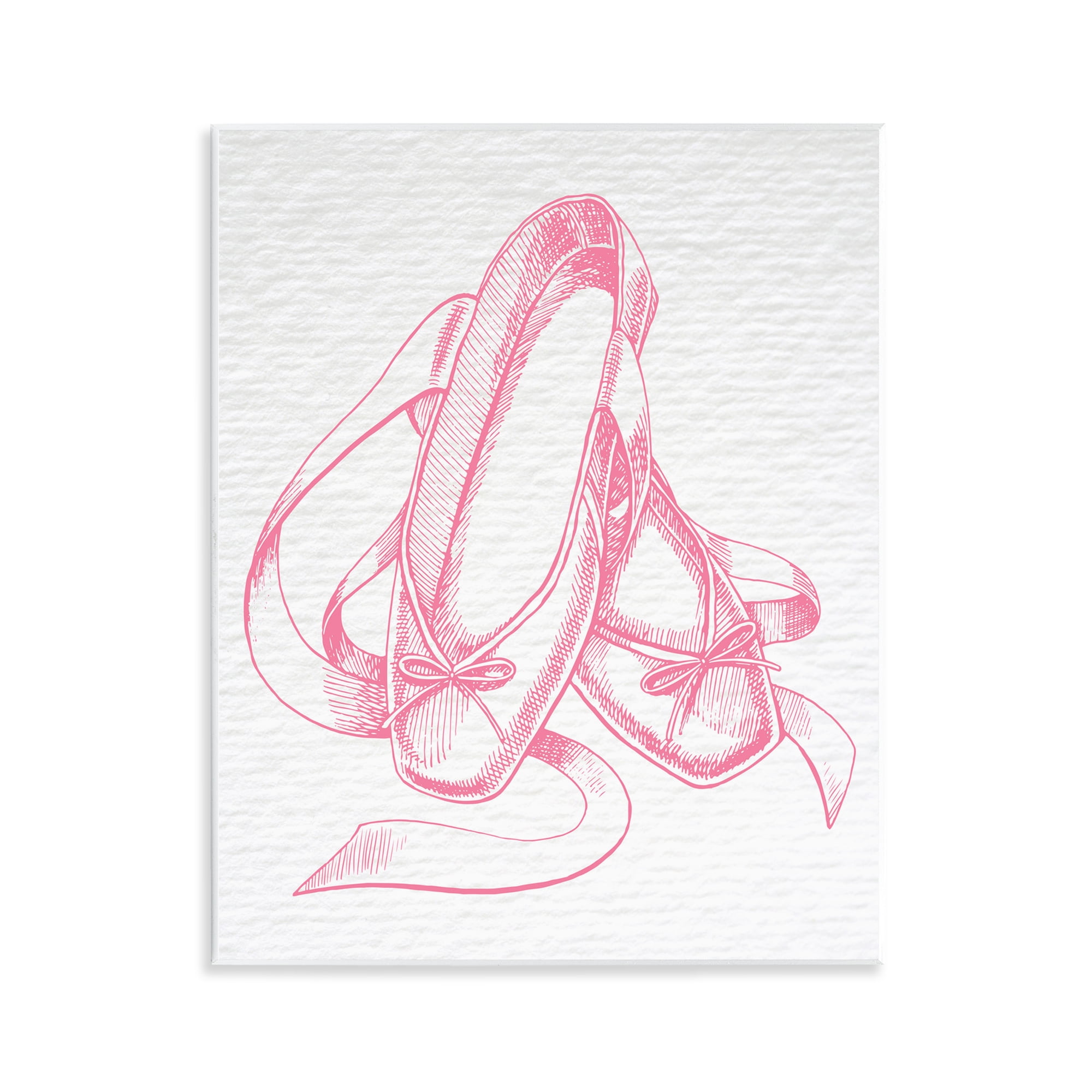 Stupell Industries Pink Ballet Slippers Sports Painting Unframed Art Print Wall Art, 11 x 14