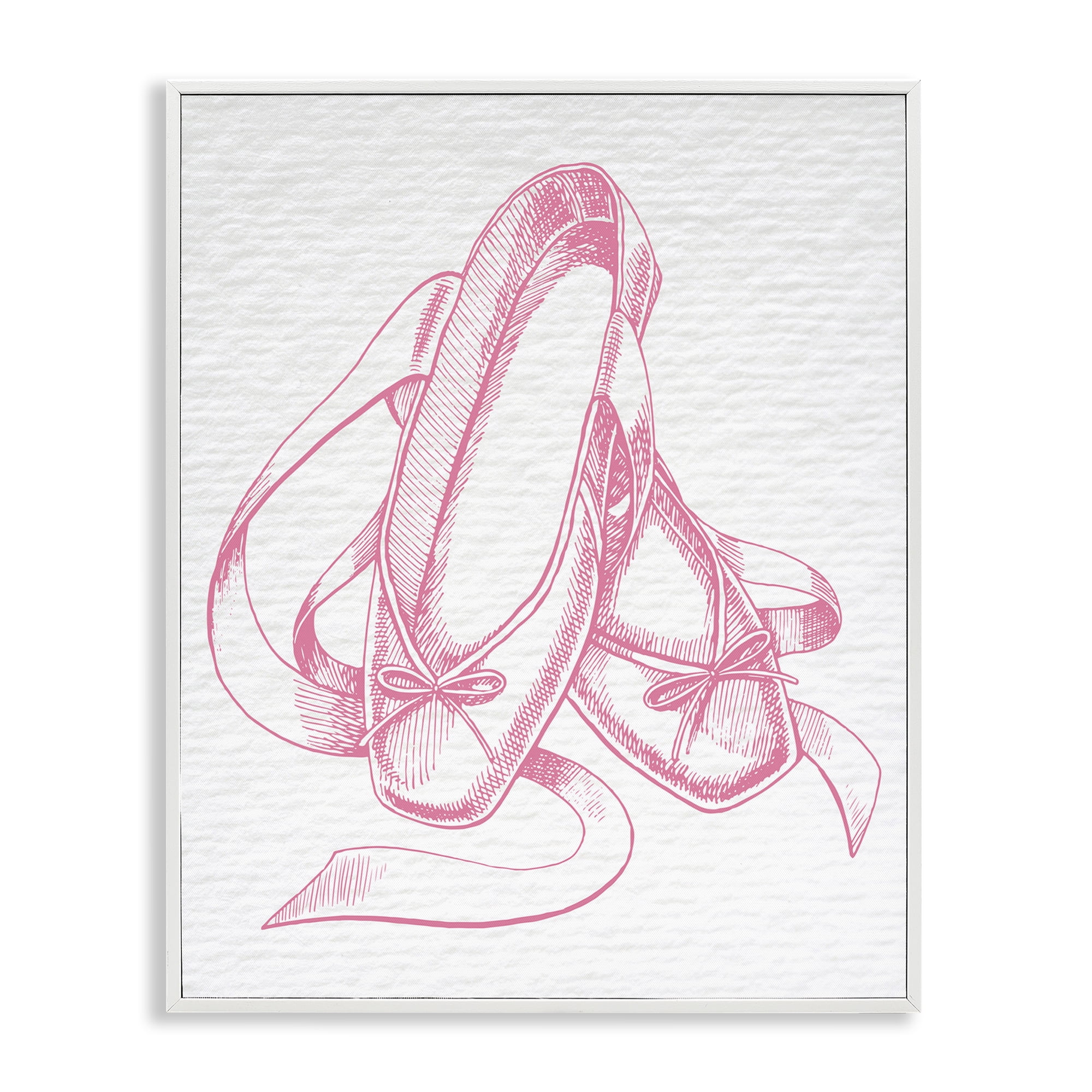 Stupell Industries Pink Ballet Slippers Sports Painting White Framed Art Print Wall Art, 11 x 14