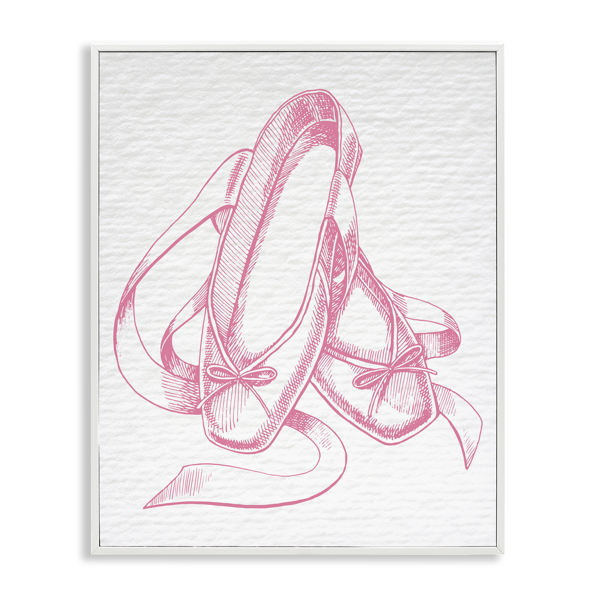Stupell Industries Pink Ballet Slippers Sports Painting White Framed Art Print Wall Art, 16 x 20