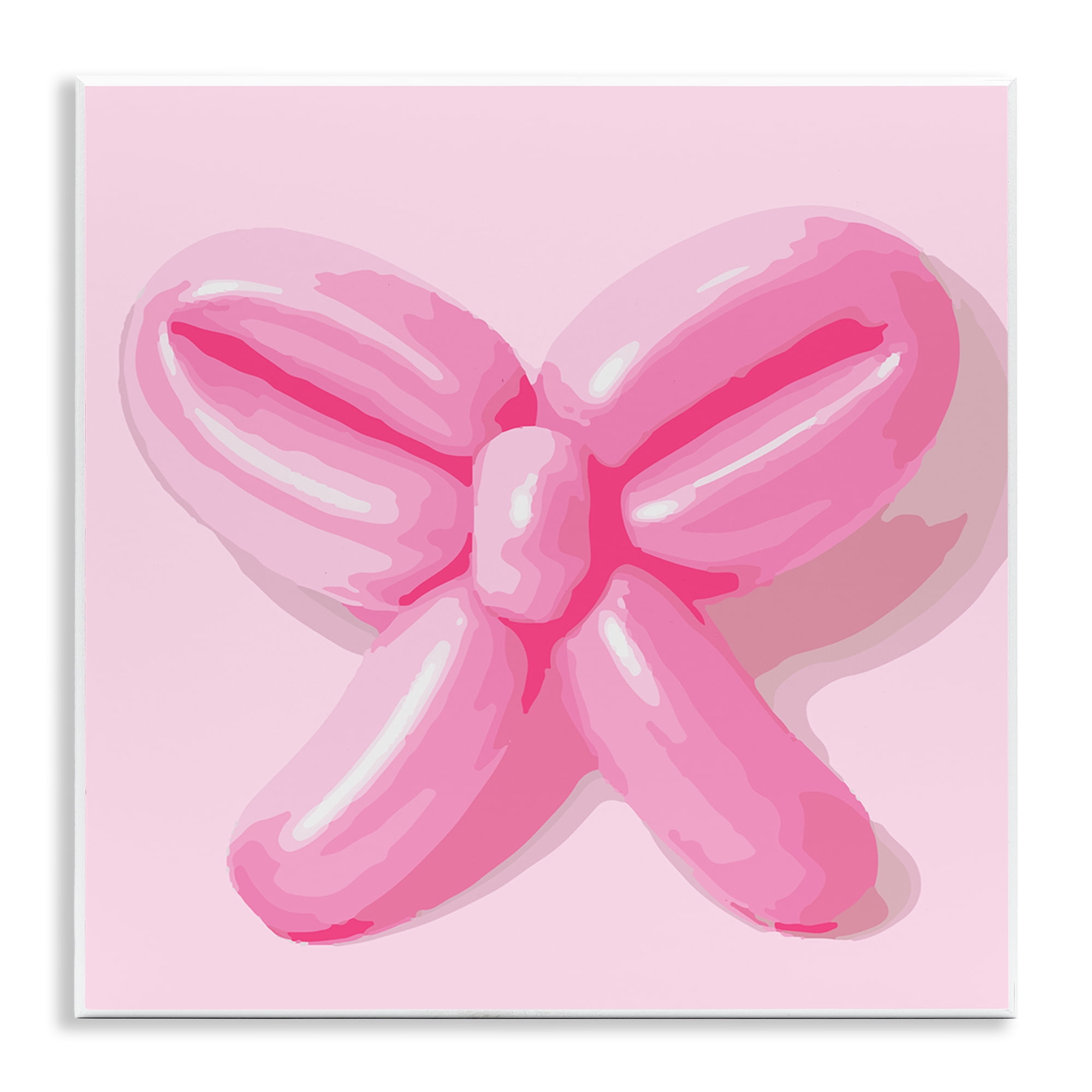 Stupell Industries Pink Balloon Bow Abstract Painting Unframed Art Print Wall Art, 12 x 12
