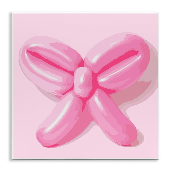 Stupell Industries Pink Balloon Bow Abstract Painting Unframed Art Print Wall Art, 12 x 12