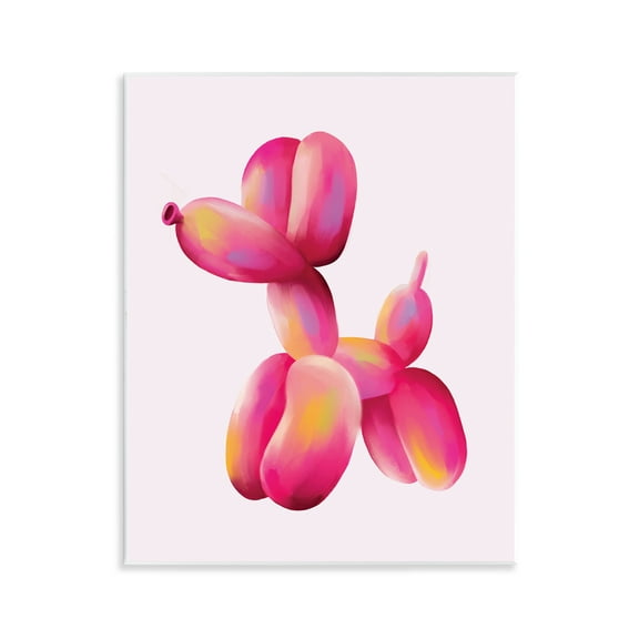 Stupell Industries Pink Balloon Dog Animals Painting Unframed Art Print Wall Art, 11 x 14