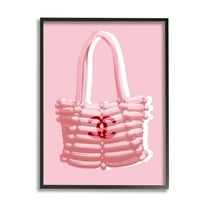 Stupell Industries Pink Balloon Purse Abstract Painting Black Framed Art Print Wall Art, 11 x 14