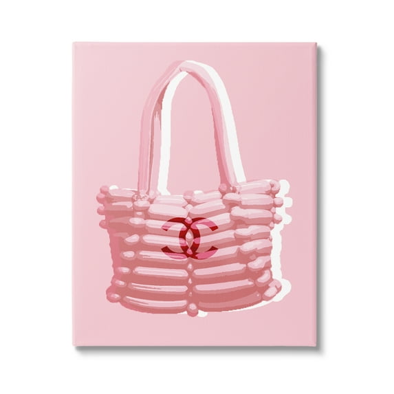 Stupell Industries Pink Balloon Purse Abstract Painting Gallery Wrapped Canvas Print Wall Art, 16 x 20