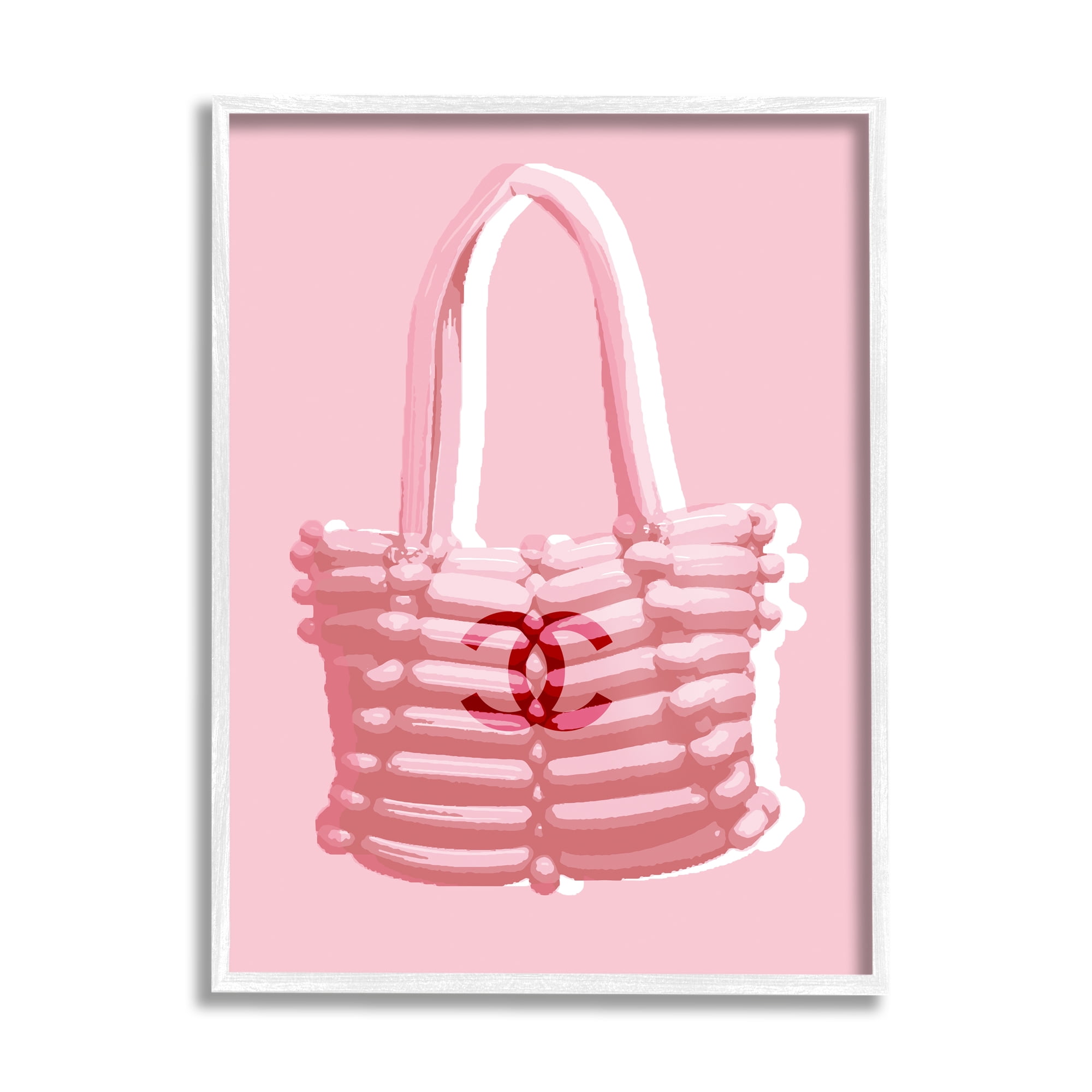 Stupell Industries Pink Balloon Purse Abstract Painting White Framed Art Print Wall Art, 16 x 20