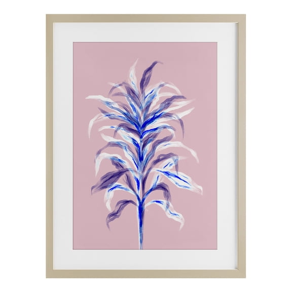 Stupell Industries Pink Bamboo with Leaves Birch Framed Print Under Glass design by Martina Pavlova, 20 x 14