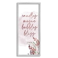 thumbnail image 1 of Stupell Industries Pink Bathroom Words Botanical & Floral Painting Gray Framed Art Print Wall Art, 10 x 24, 1 of 9