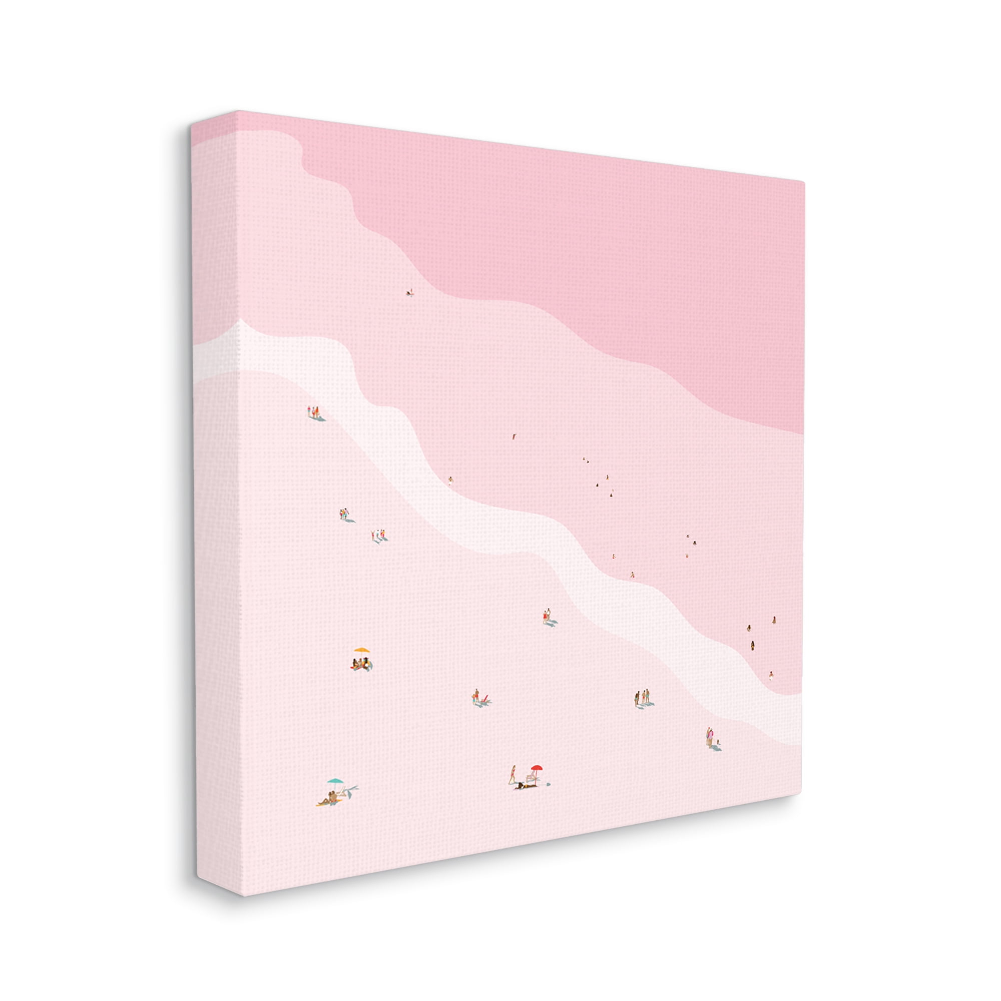 Stupell Industries Pink Beach Wave Coast Line Nautical Glam Canvas Wall Art, 24 x 24, Design by Victoria Kukla