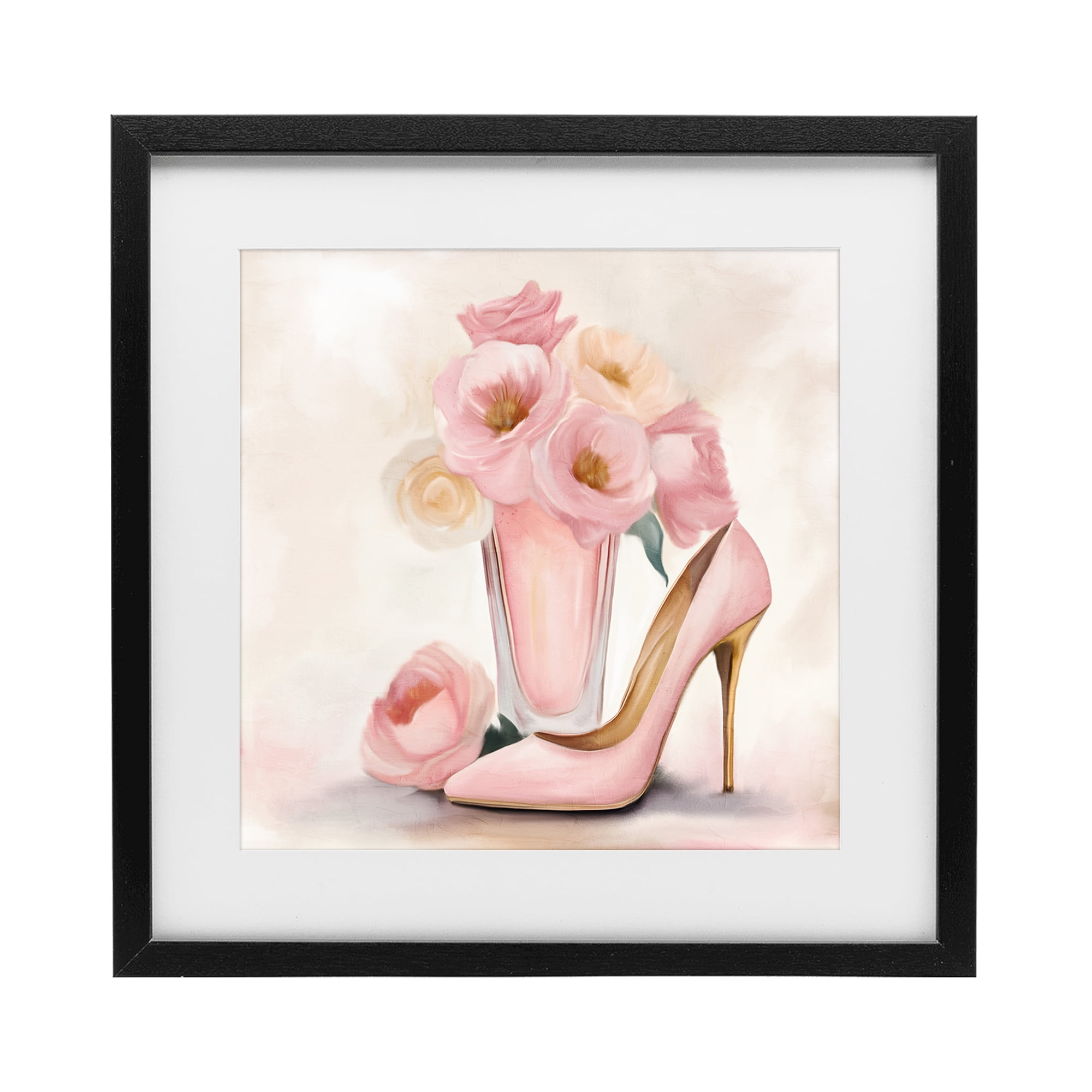 Stupell Industries Pink Beauty Bouquet Black Framed Print Under Glass, design by Kim Allen