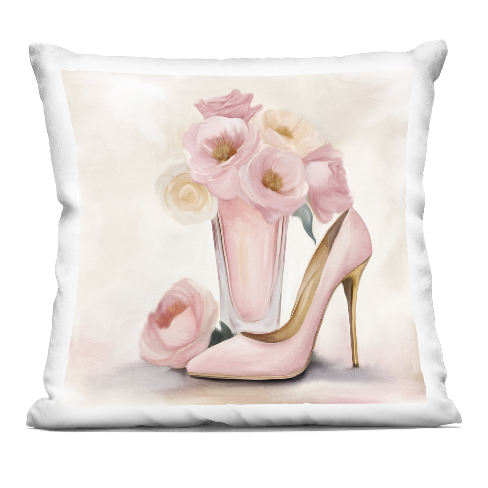 Stupell Industries Pink Beauty Bouquet Decorative Printed Throw Pillow, design by Kim Allen, 18 x 7 x 18