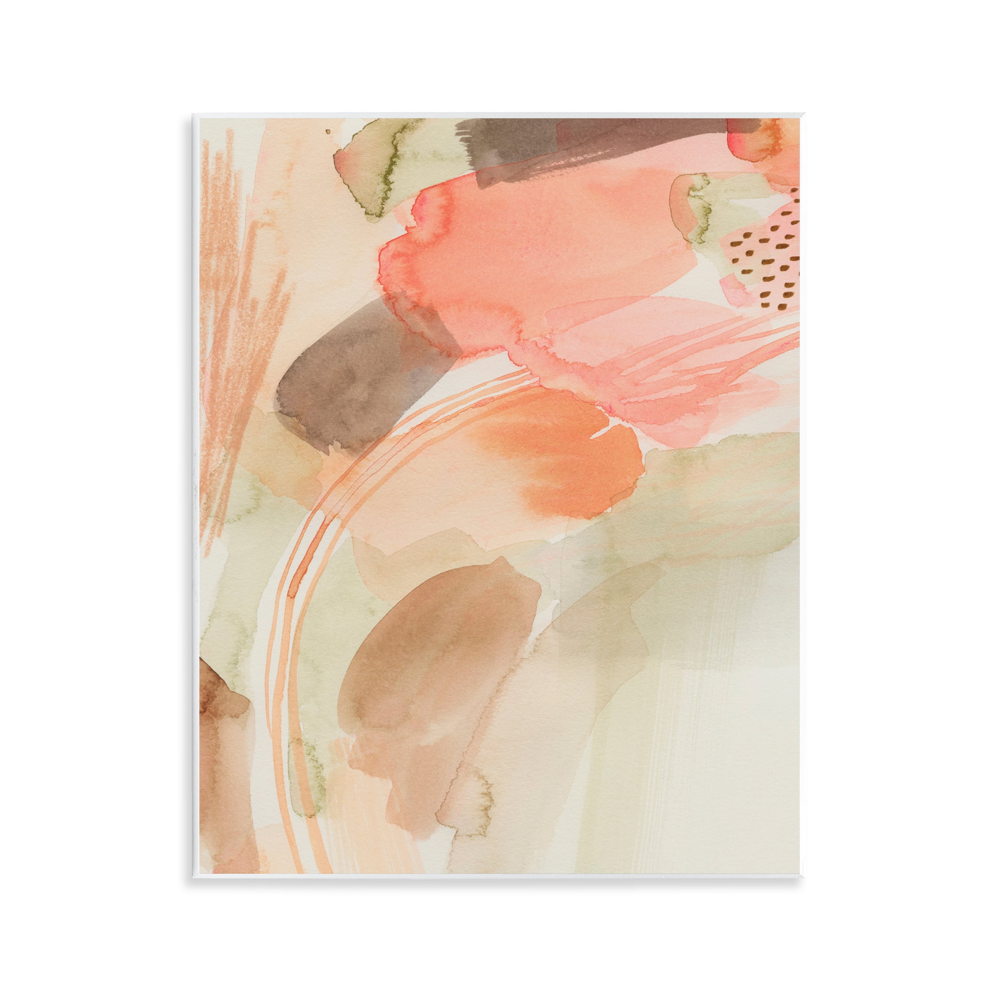 Stupell Industries Pink & Beige Abstraction Abstract Painting Unframed Art Print Wall Art, 11 x 14
