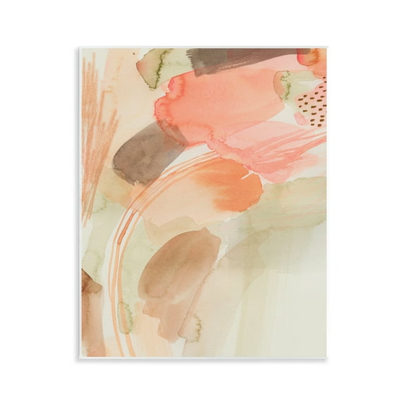 Stupell Industries Pink & Beige Abstraction Abstract Painting Unframed Art Print Wall Art, 11 x 14