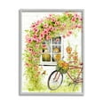 thumbnail image 1 of Stupell Industries Pink Bicycle with Charming Cat Cottage Grey Framed, 11 x 14, Design by Gwendolyn Babbitt, 1 of 5