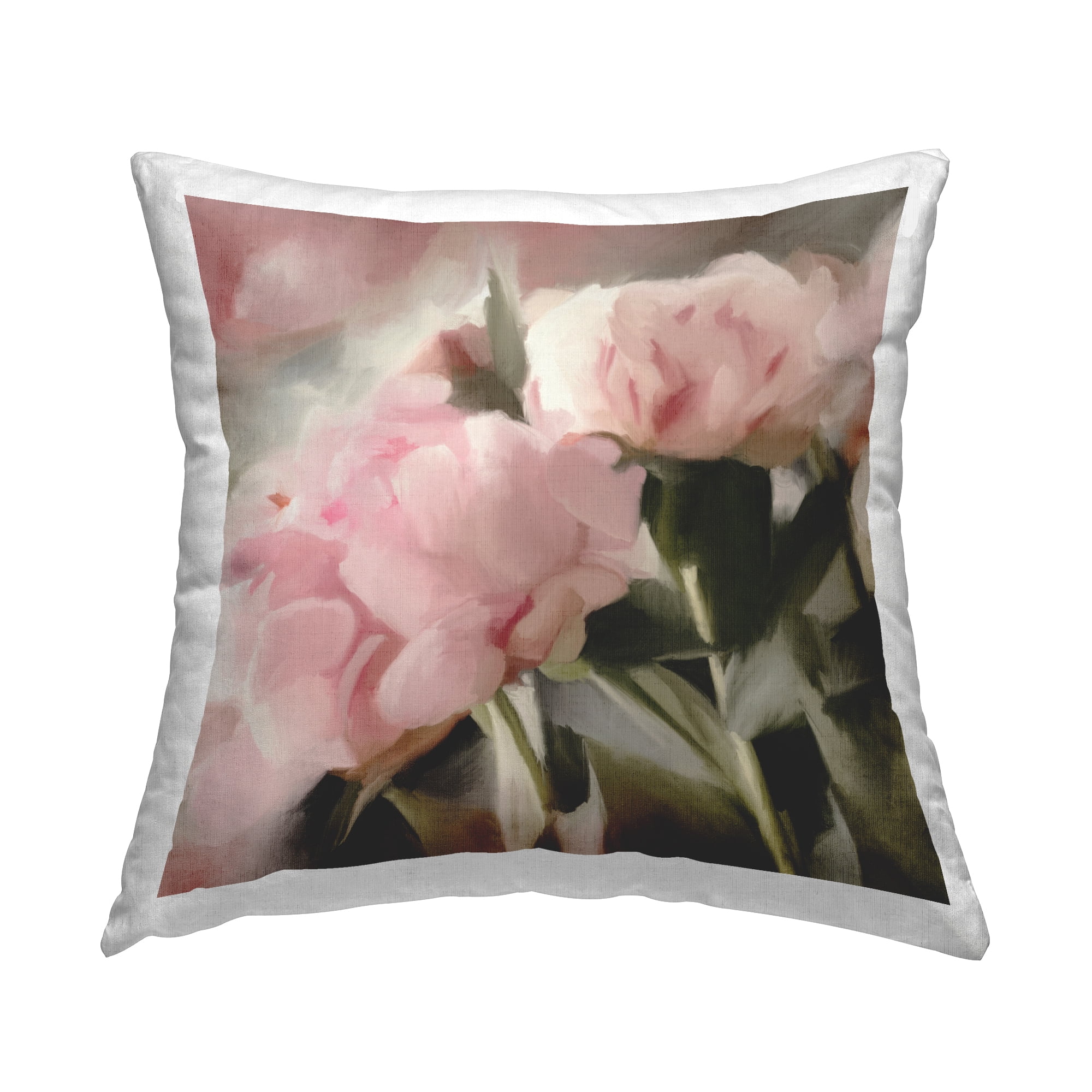 Stupell Industries Pink Blooming Buds Decorative Printed Throw Pillow, 18 x 18