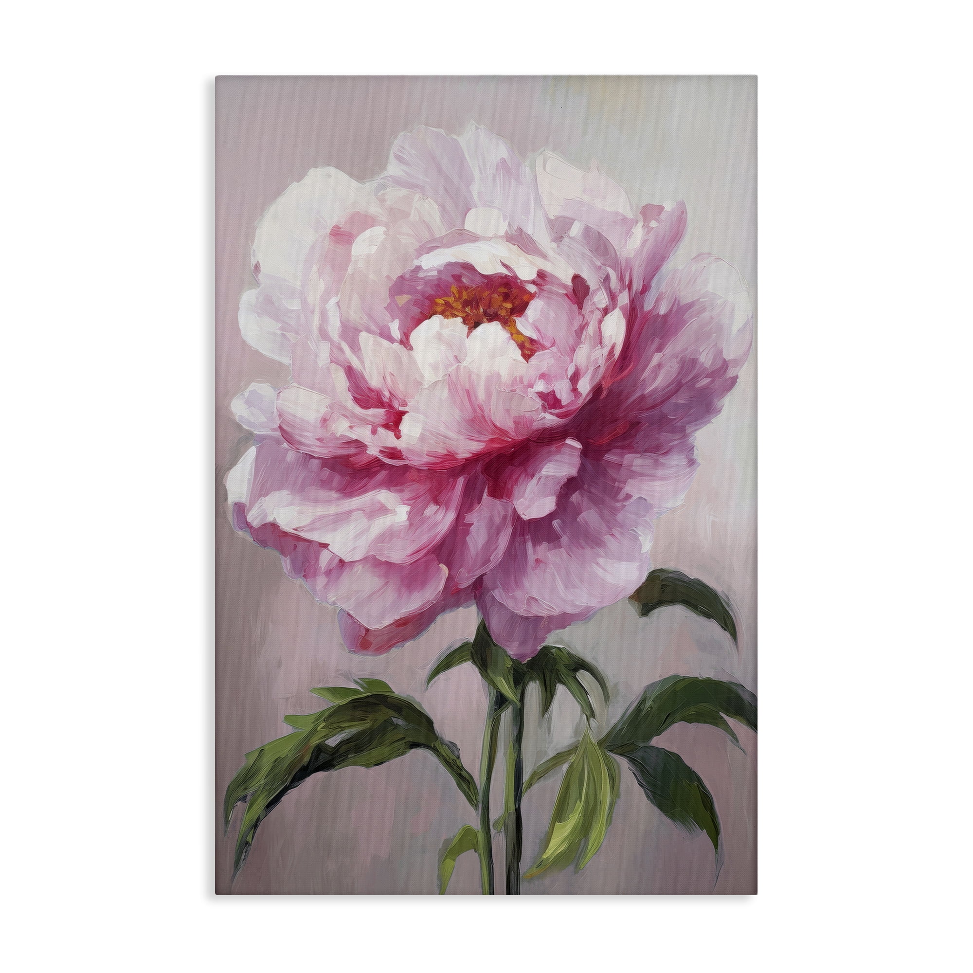 Stupell Industries Pink Blooming Floral Botanical & Floral Painting Gallery Wrapped Canvas Art Print Wall Art, 16 x 24
