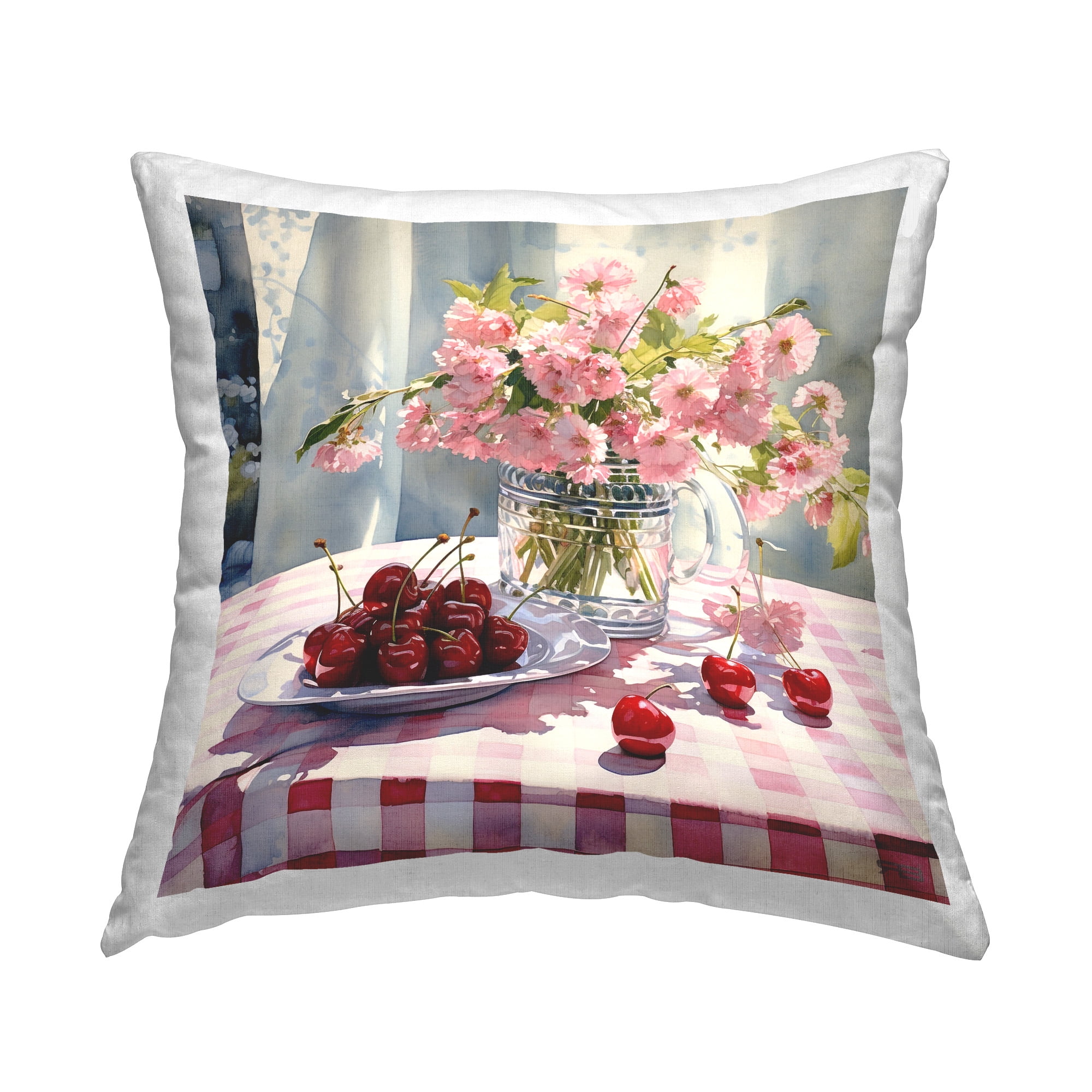 Stupell Industries Pink Blossoms & Cherries Decorative Printed Throw Pillow Design by RB