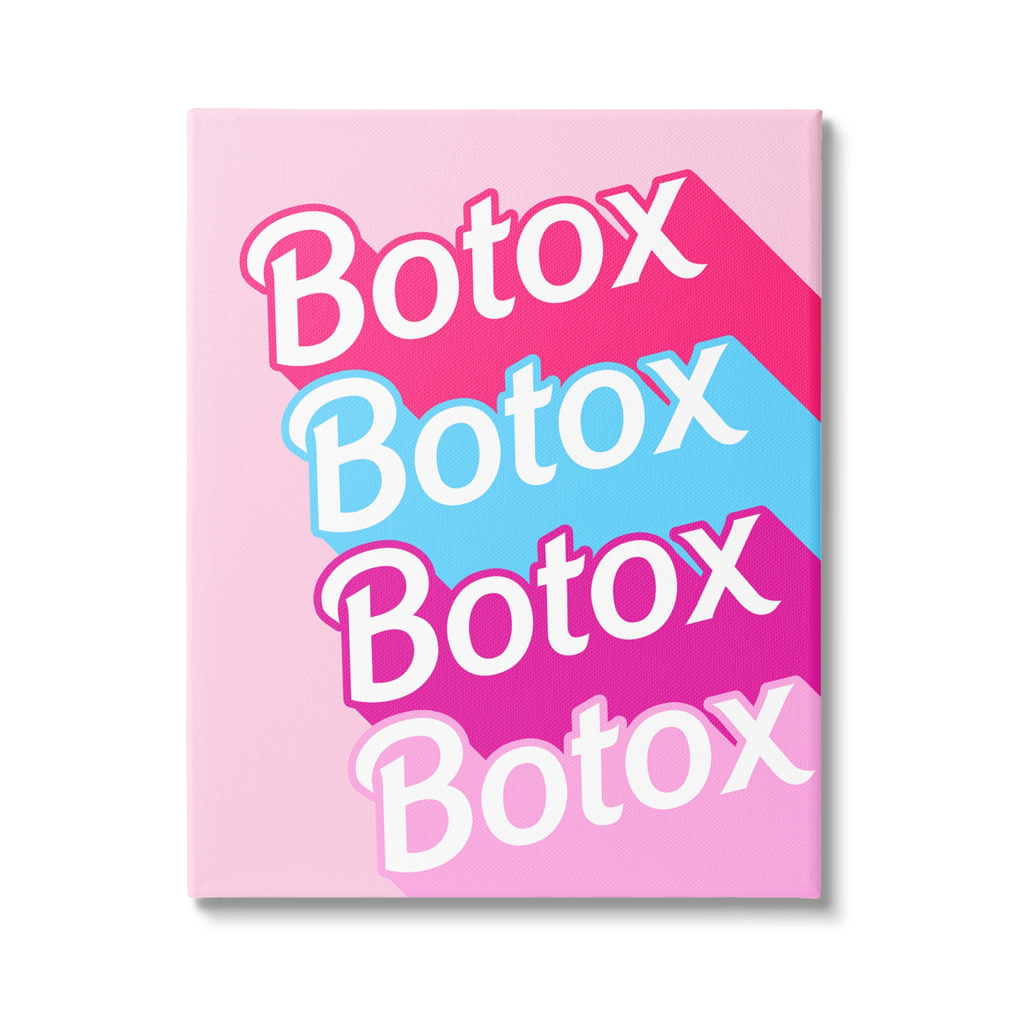 Stupell Industries Pink & Blue Botox Phrase Inspirational Painting Gallery Wrapped Canvas Print Wall Art, 30 x 40