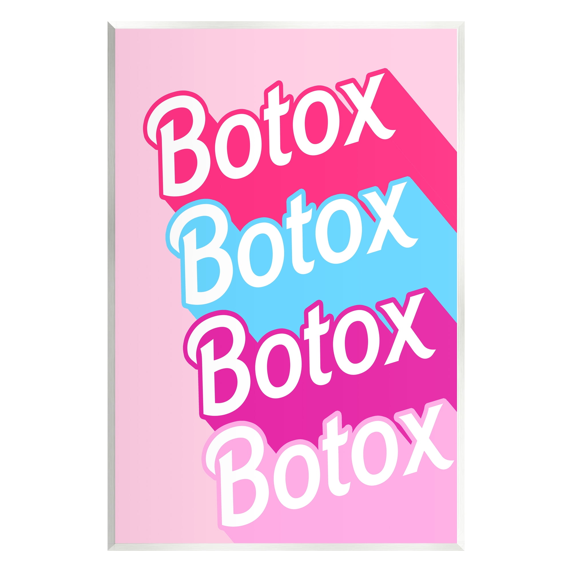Stupell Industries Pink & Blue Botox Phrase Inspirational Painting Unframed Art Print Wall Art, 10 x 15