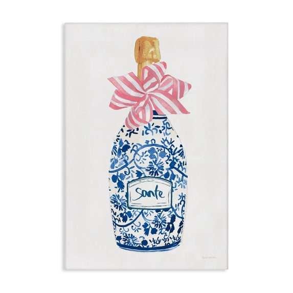 Stupell Industries Shabby Chic Pink & Blue Flirty Champagne Canvas Art, 20 x 30, by Mercedes Lopez Charro