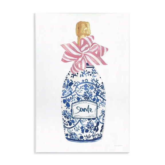 Stupell Industries Pink & Blue Flirty Champagne Wall Plaque Art design by Mercedes Lopez Charro, 15 x 10
