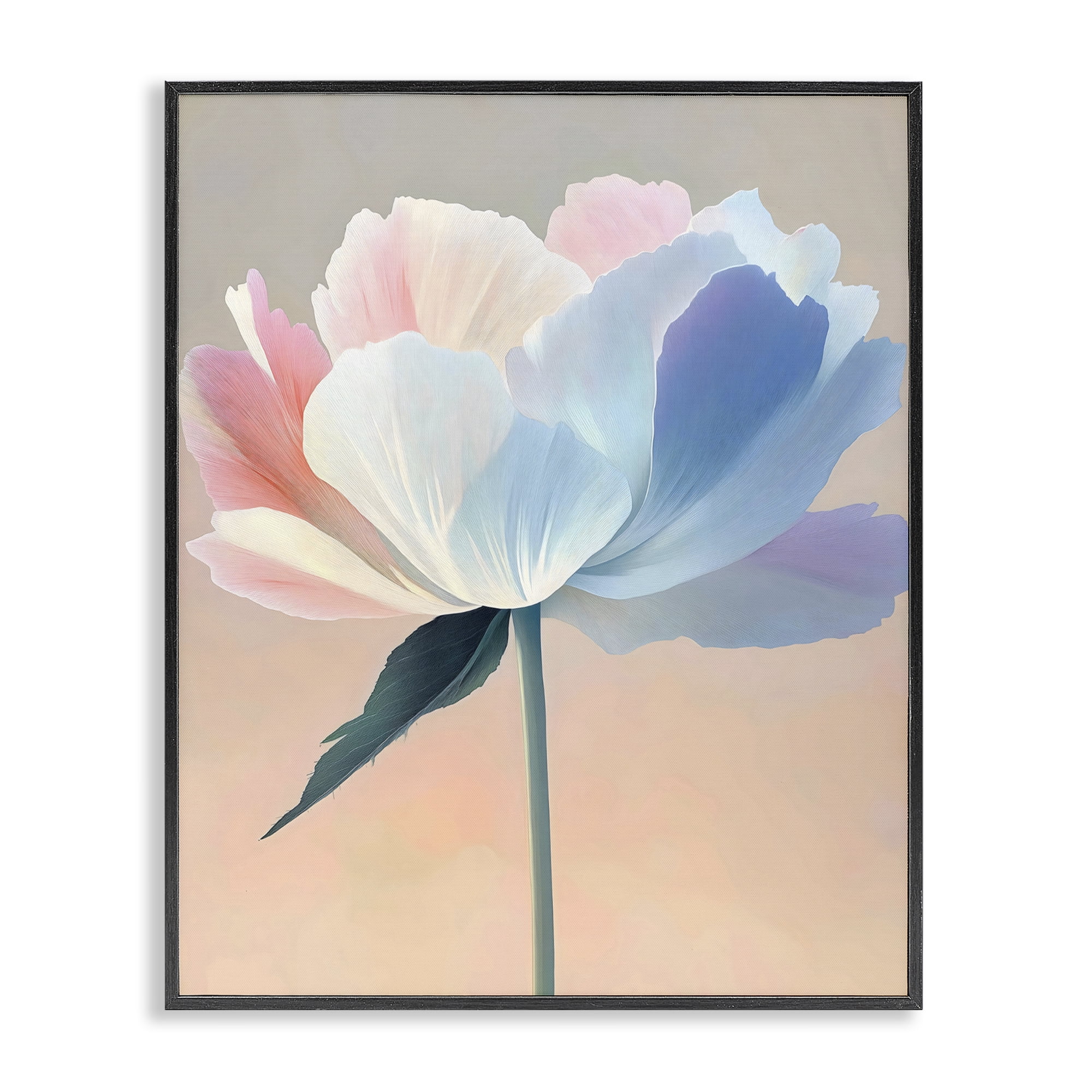 Stupell Industries Pink & Blue Flower Serenity Black Framed Giclee Art, design by The Prints Vibe