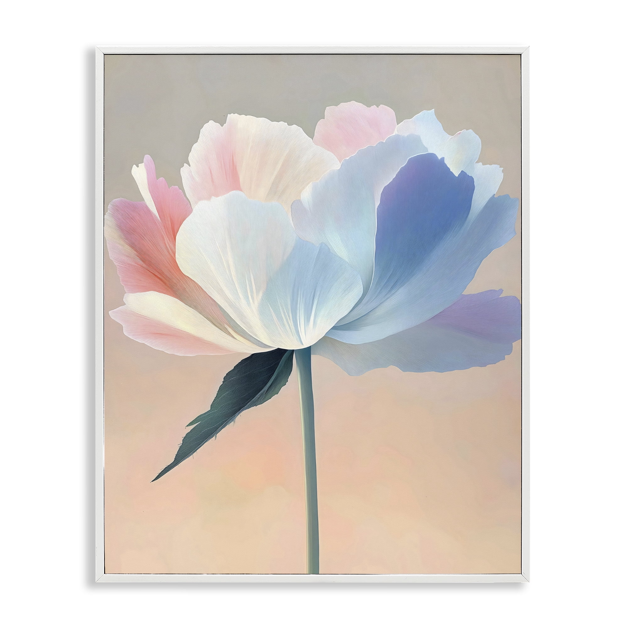 Stupell Industries Pink & Blue Flower Serenity White Framed Giclee Art, design by The Prints Vibe