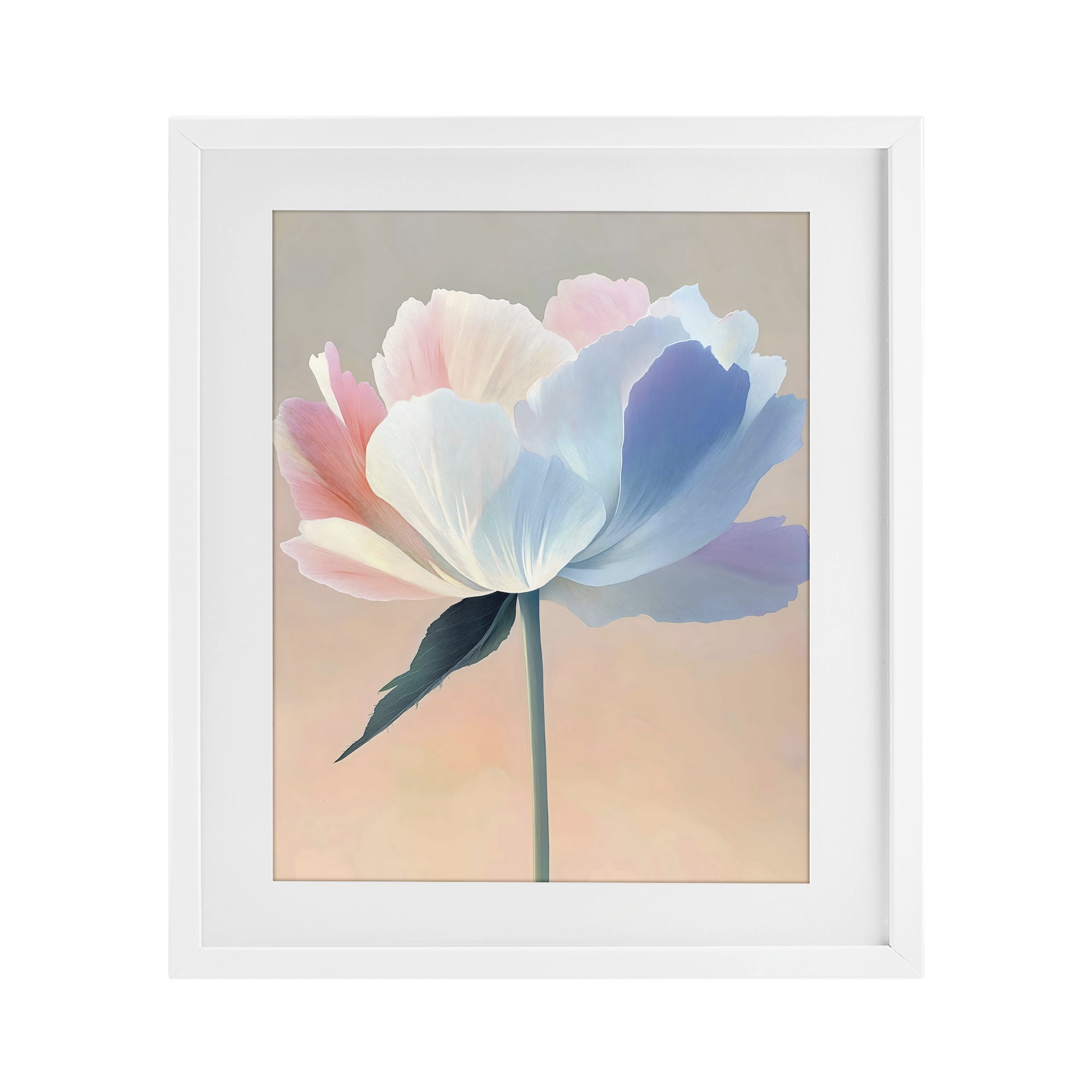Stupell Industries Pink & Blue Flower Serenity White Framed Print Under Glass, design by The Prints Vibe