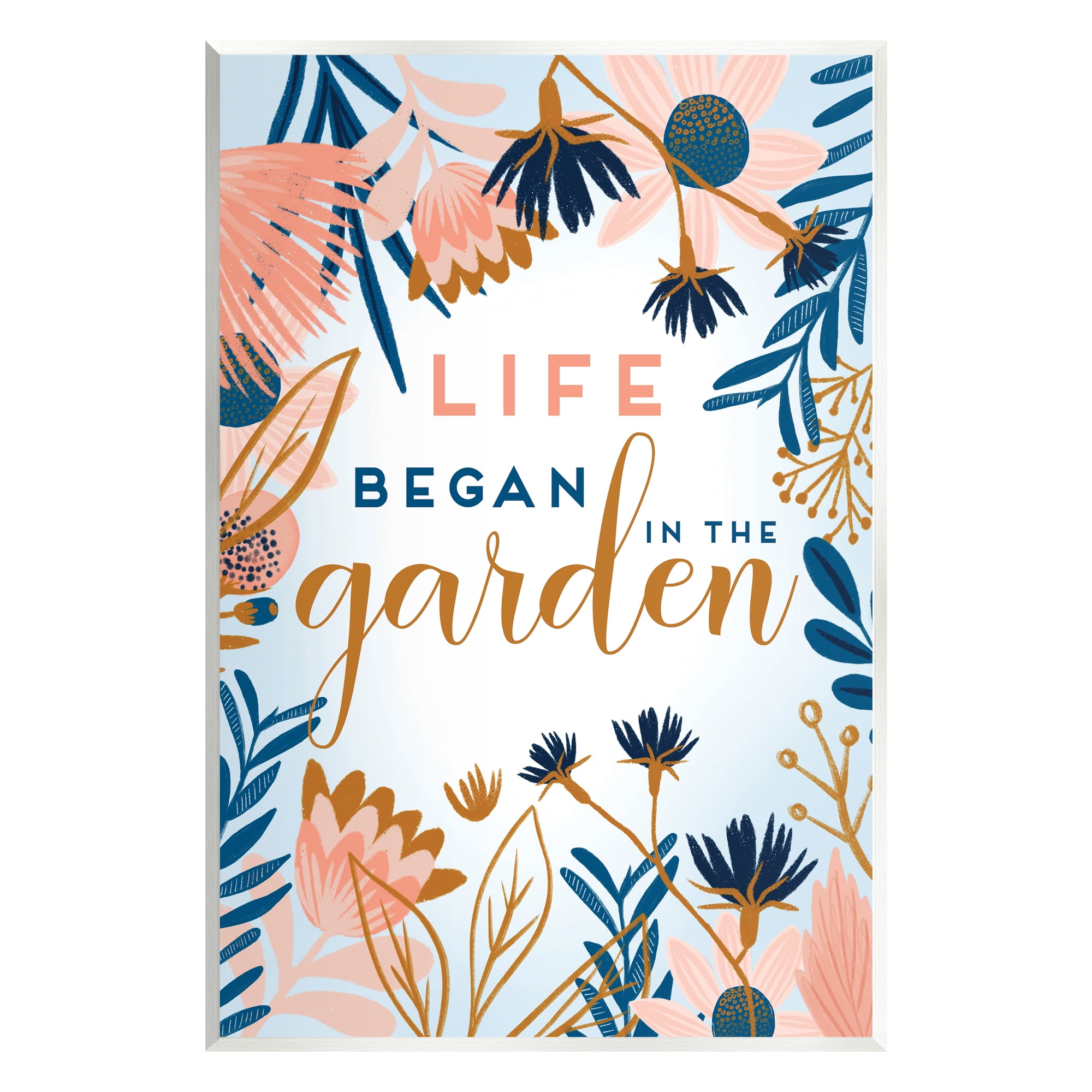 Stupell Industries Pink & Blue Gardening Botanical & Floral Painting Unframed Art Print Wall Art, 10 x 15