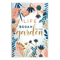 Stupell Industries Pink & Blue Gardening Botanical & Floral Painting Unframed Art Print Wall Art, 10 x 15