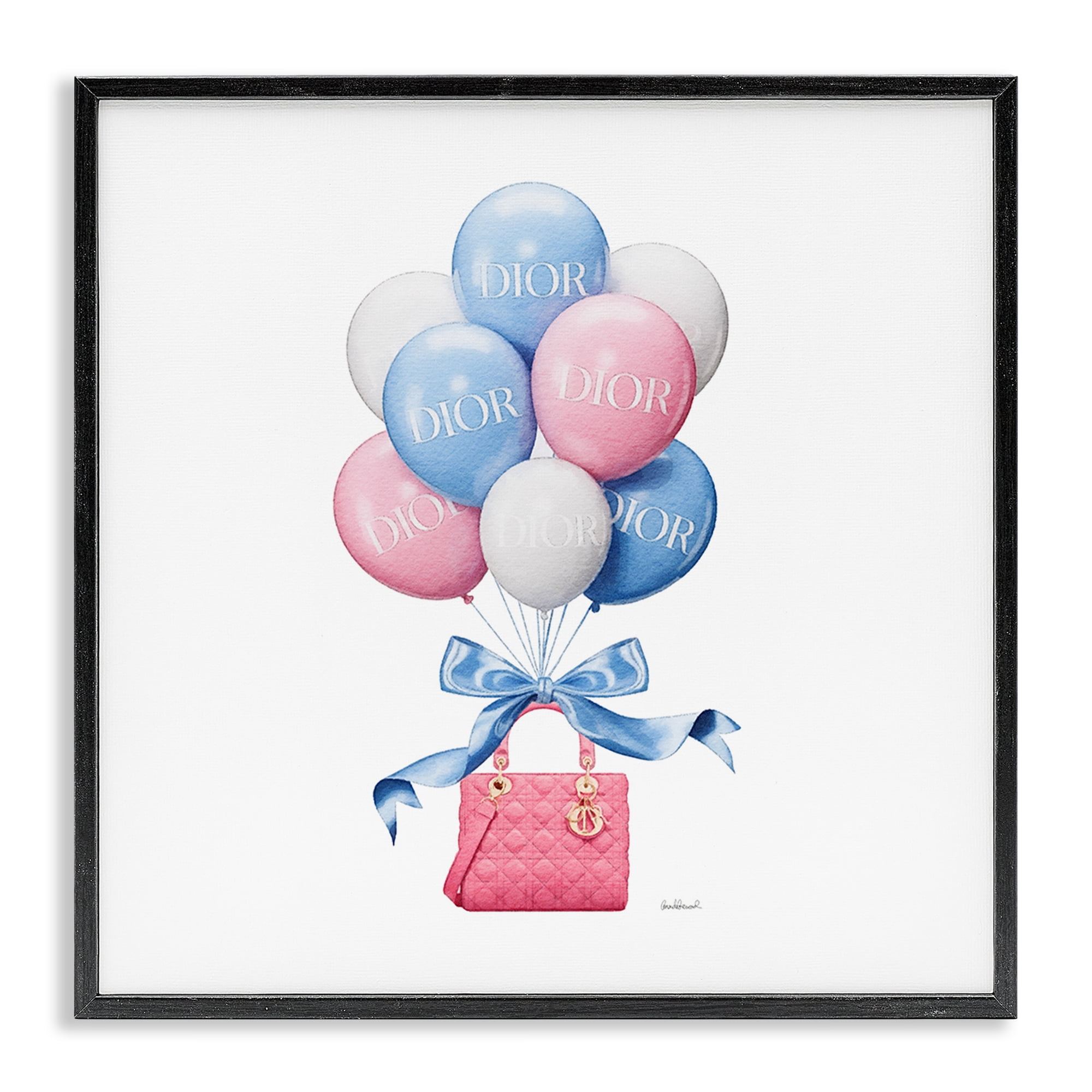 Stupell Industries Pink & Blue Handbag Balloons Black Framed Giclee Art, design by Amanda Greenwood