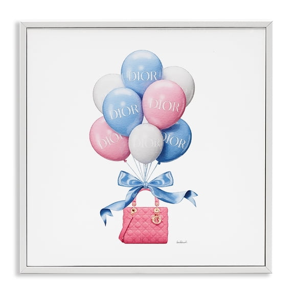 Stupell Industries Contemporary Pink & Blue Handbag Balloons White Framed Giclee Art, 17 x 17, by Amanda Greenwood