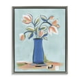 thumbnail image 1 of Stupell Industries Pink & Blue Modern Bouquet Plants & Flowers Painting Gray Floater Framed Canvas Art Print Wall Art, 25 x 31, 1 of 10