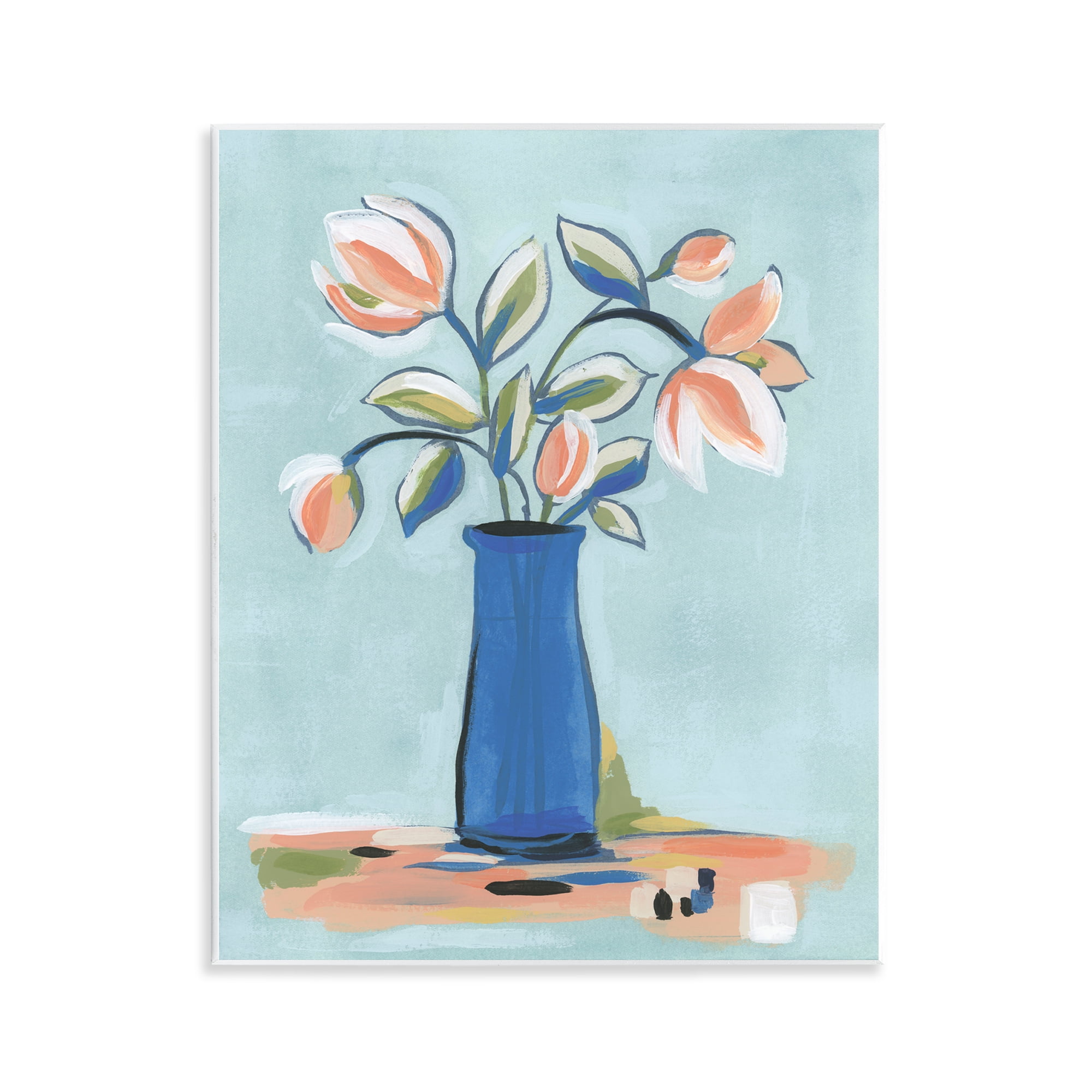 Stupell Industries Pink & Blue Modern Bouquet Plants & Flowers Painting Unframed Art Print Wall Art, 11 x 14