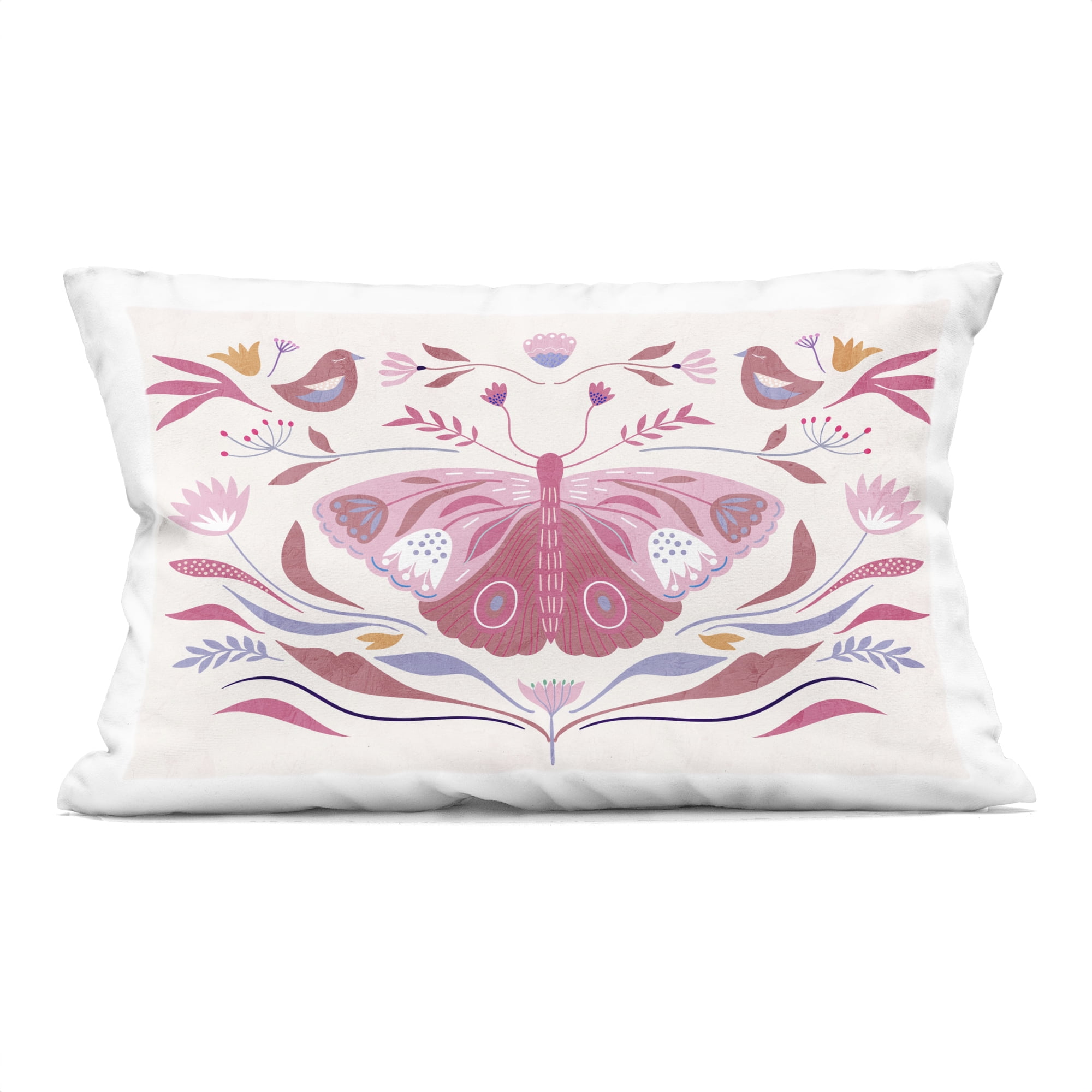Stupell Industries Pink Boho Butterfly Decorative Printed Throw Pillow, design by Kim Allen
