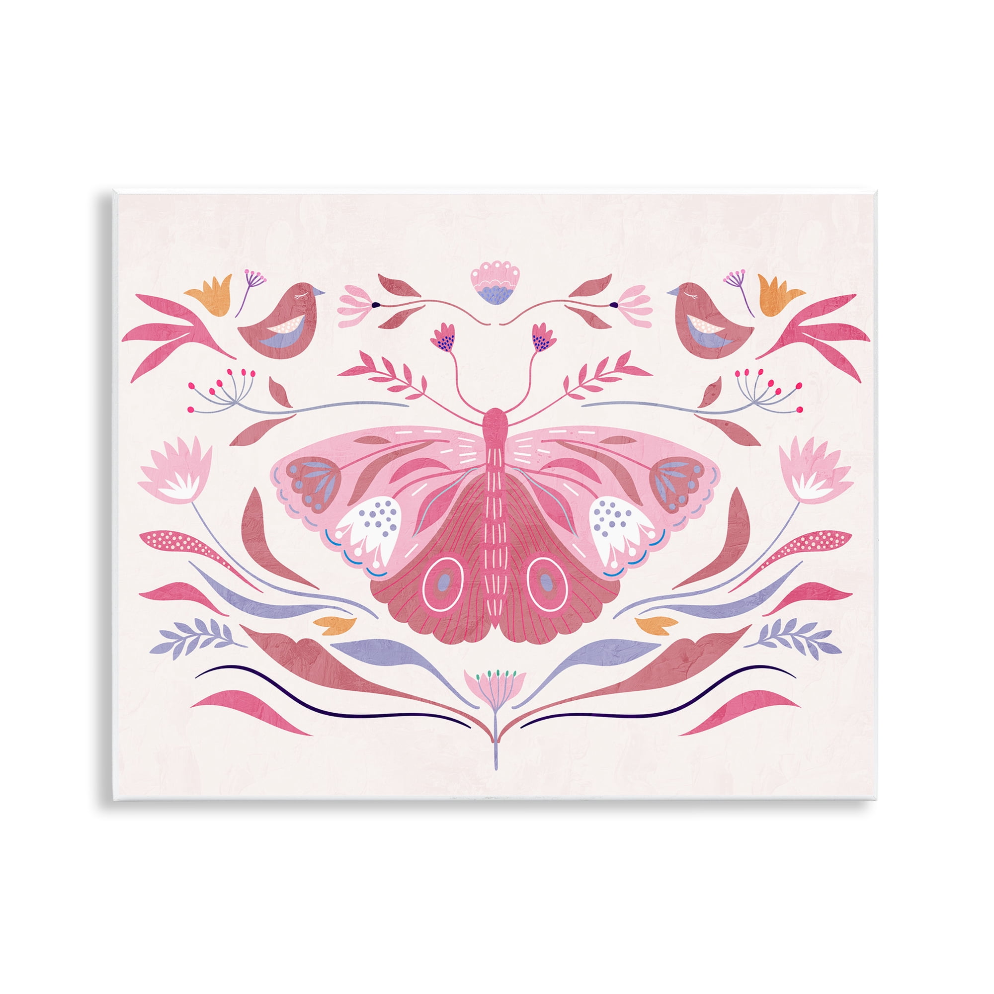 Stupell Industries Pink Boho Butterfly Wall Plaque Art, design by Kim Allen