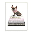 thumbnail image 1 of Stupell Industries Pink Bow Dog Gold Black Bookstack Glam Fashion Pet Design Wall Plaque by Amanda Greenwood, 1 of 5