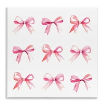 Stupell Industries Pink Bow Pattern Beauty & Fashion Painting Unframed Art Print Wall Art, 12 x 12