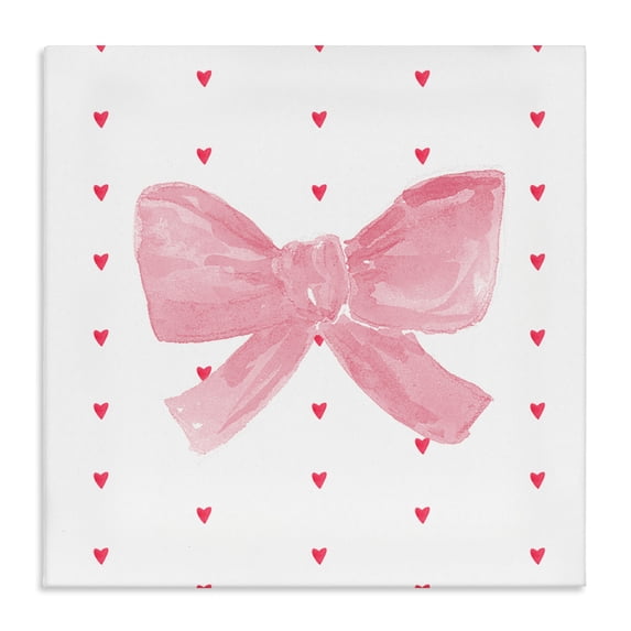 Stupell Industries Glam Pink Bow on Hearts Canvas Art, 24 x 24, by Lucille Price
