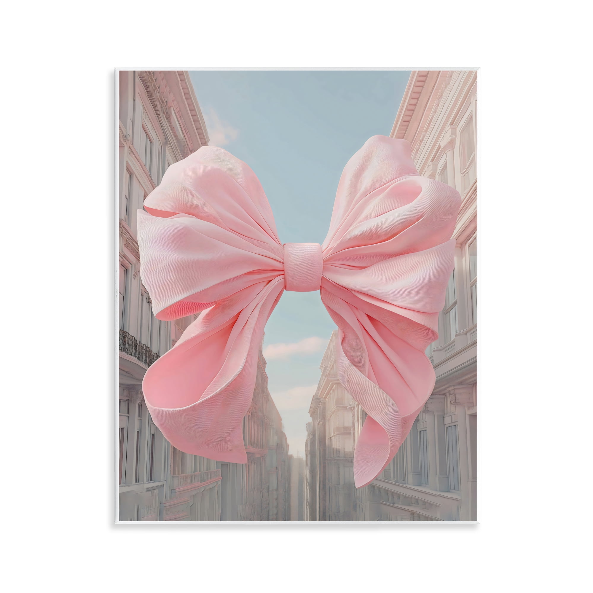 Stupell Industries Pink Bow over City Street Wall Plaque Art, design by The Prints Vibe