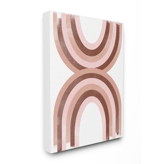 Stupell Industries Pink Brown Rainbow Retro Color Curves Canvas Wall Art Design by June Erica Vess, 16" x 20"